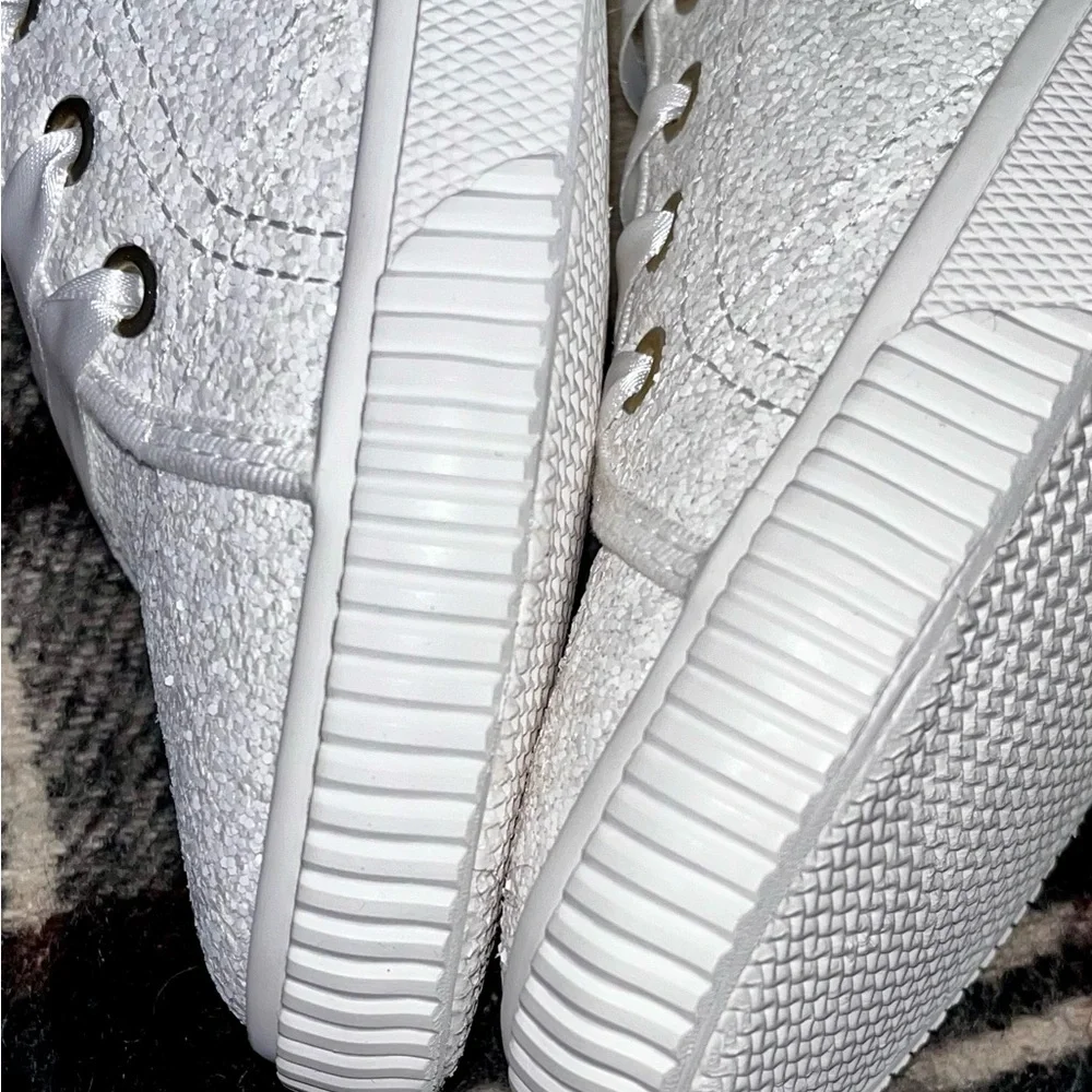 Kate Spade-Trista Glitter Sneaker in white size 8 1/2 - Picture 5 of 16